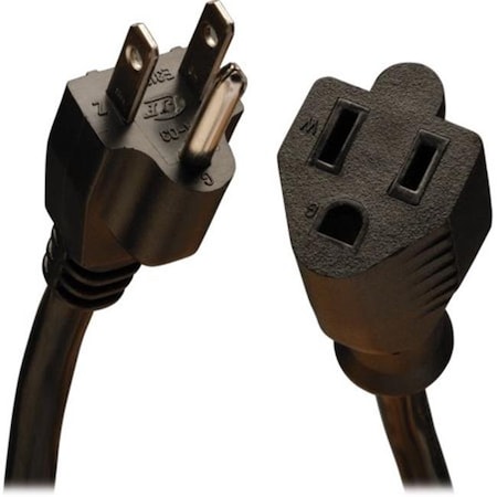 Doomsday SJT Extension Cord, 14 AWG, 14/3, 1 Outlets, 5-15R, Black, PVC, 5-15P, 25 ft DO328081